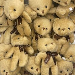 24 Pcs Teddy Bear Little Soft Light Brown Plush Toys, 4.7in Height, Baby Shower, Birthday, Wedding, Flowers Bouquet 