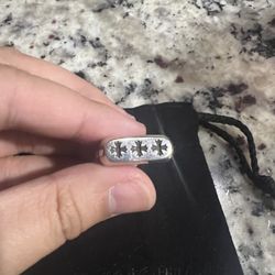 Chrome Hearts Triple Cross Seal Ring Size US 10