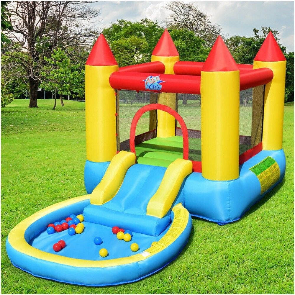 NEW Kids Inflatable Bounce House Castle with Balls Pool & Bag Outdoor Games. Pool Kids