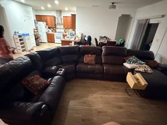Leather sectional