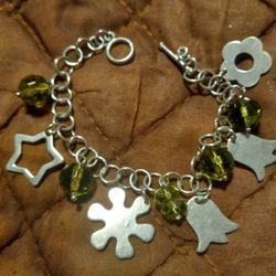 925.Silver.  Charm Bracelet