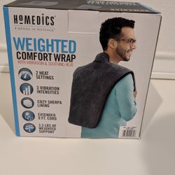 Homedics Weighted Comfort Wrap Vibration & Soothing Heat Shoulder Relax Blanket
