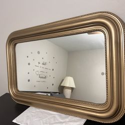 Rectangular Gold Antique Mirror 