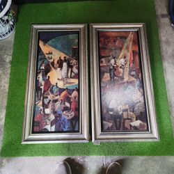 Jazz Club & Blue Jazz by Didier Lourenco 2-pc Gallery Wrap Canvas Giclee Art Set