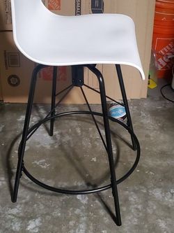 2- White Barstool Chairs. 24 1/2 Inches Long.