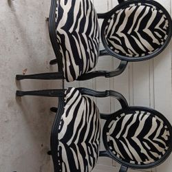 2 Stein Mart Zebra Chairs