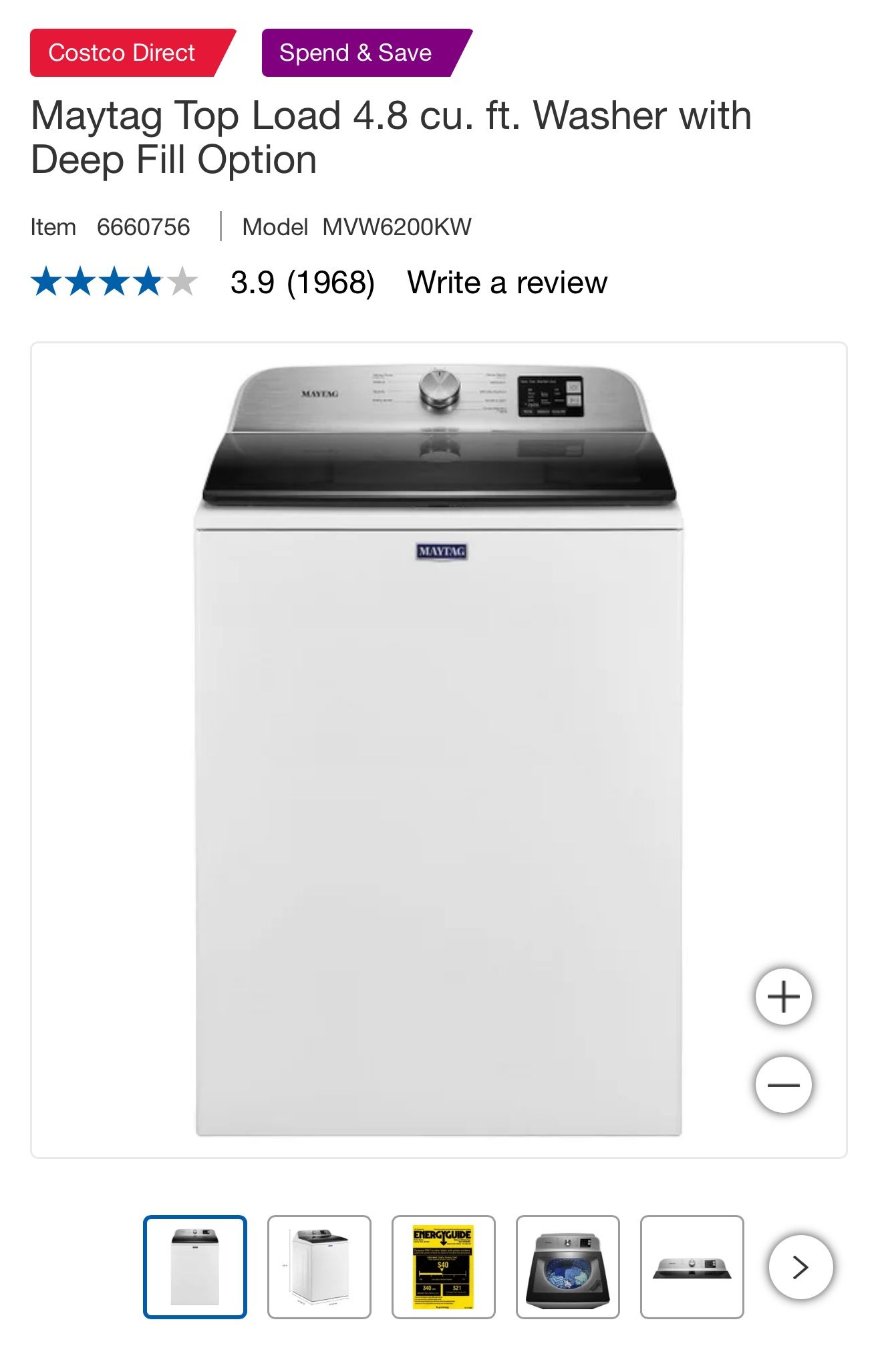 Maytag MVW6200KW 5 5 Cu Ft Washer