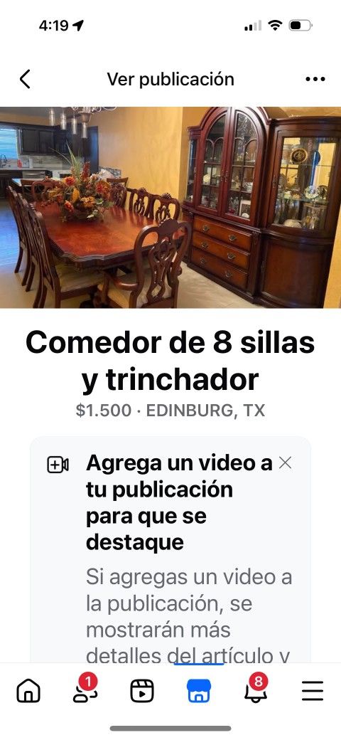 Dining Table And Hutch