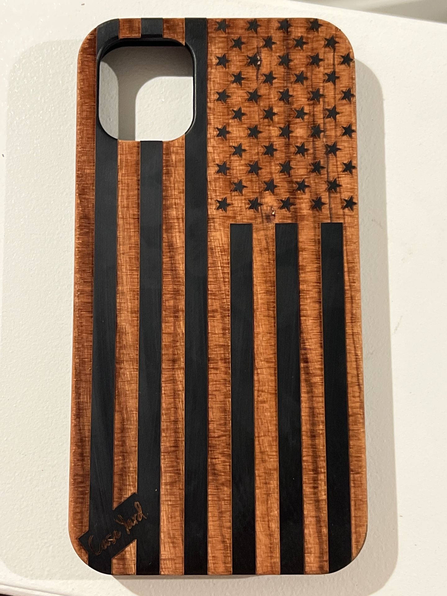 2 iPhone 11 Cases – Camo Rugged + Wood American Flag