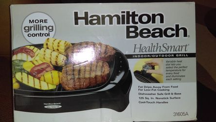 Hamilton Beach Health Smart indoor outdoor grill. Dishwasher safe. Brand New- unopened box.