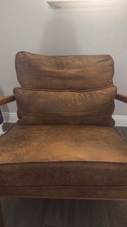 Brushed suede  arm chair