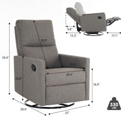 Gray rocker  recliner