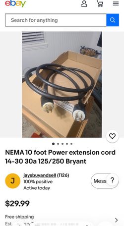 LIKE NEW 10’ GENERATOR CORD