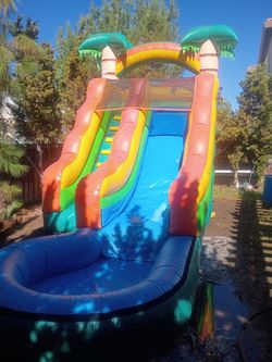 Inflatable Water Slide with Pool