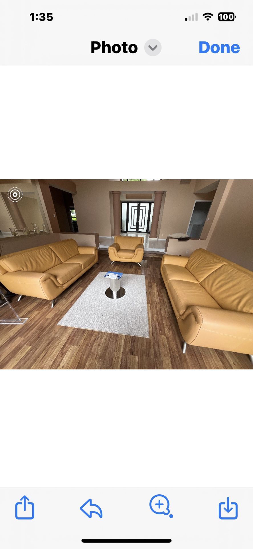 3 Piece Soft Set Leather Modern Design
