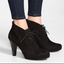 PAUL GREEN GORGEOUS BLACK SUEDE ANKLE BOOTIES