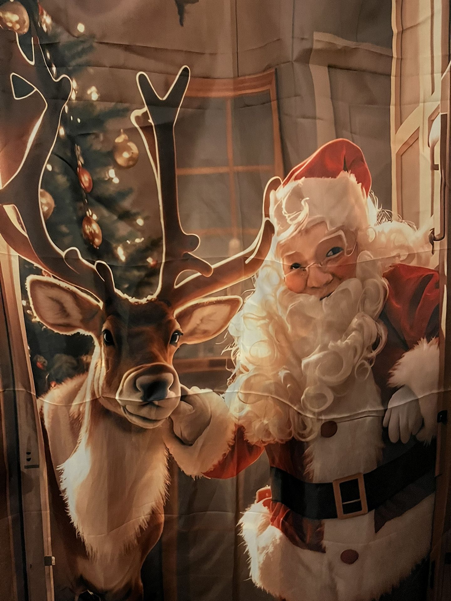 Santa and Deer Wall Decor