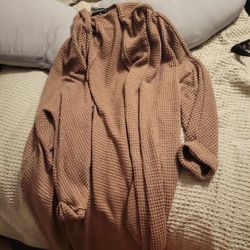 Waffle Weave Brown Cardigan