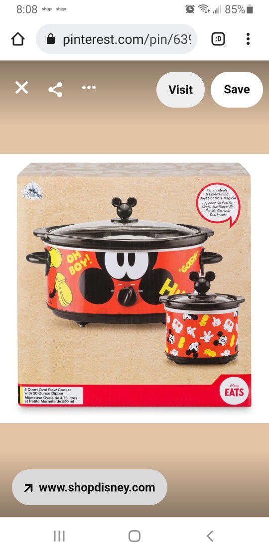 Disney Mickey 5 quart oval slow cooker with 20 ounce dipper