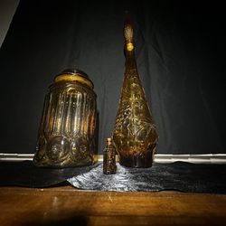 Indiana Amber Glass , 3Piece Arrangement -Cash Or Trade