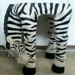 Vintage Zebra Stool, Plant Stand, Table