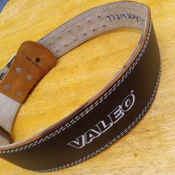Valeo Leather Lifting Belt Black  Large - 4 Inch Width
