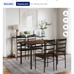 Mainstays 4 PERSON TABLE WOOD/ Metal OBO