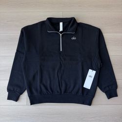Alo Yoga Black Quarter-Zip Sweatshirt