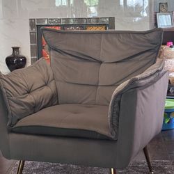 Two Hulara  Home Jaxon Plush Armchairs Grey