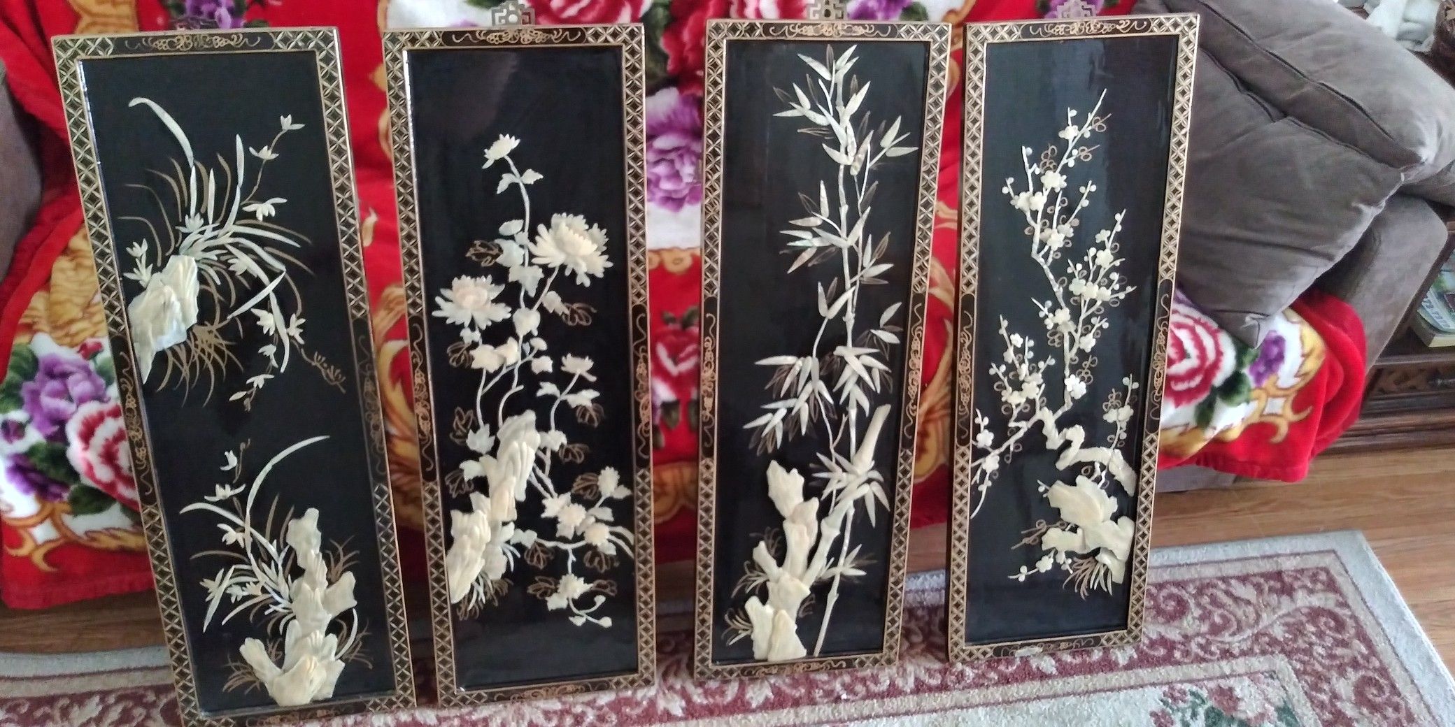 4 Black and White Framed Artwork