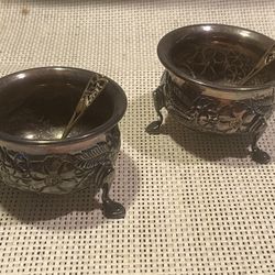 Open Salt Silver Plated , Antique 