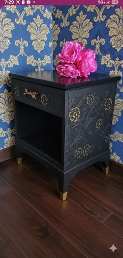 Vintage Solid Wood Bed Side Table Stand