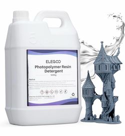 ELEGOO Photopolymer Resin Detergent 5KG, 3D Printer Resin Cleaner, Low Odor and Non-Toxic, Non-Flammable, Compatible with Most 3D Printing Resins & UV