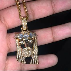 Iced Out Jesus Pendant With Cuban Chain