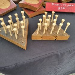 6" Bourbon Whiskey Barrel Triangle Peg Game 