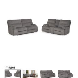 EUC | Ashley Furniture “Coombs” Reclining Couches | Grey 