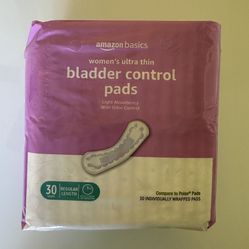 BRAND NEW Amazon Basics Bladder Control Pads, 30 Count.