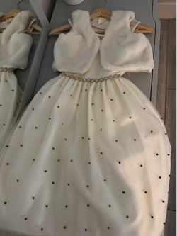 Vestido de fiesta de niña color crema talla 8