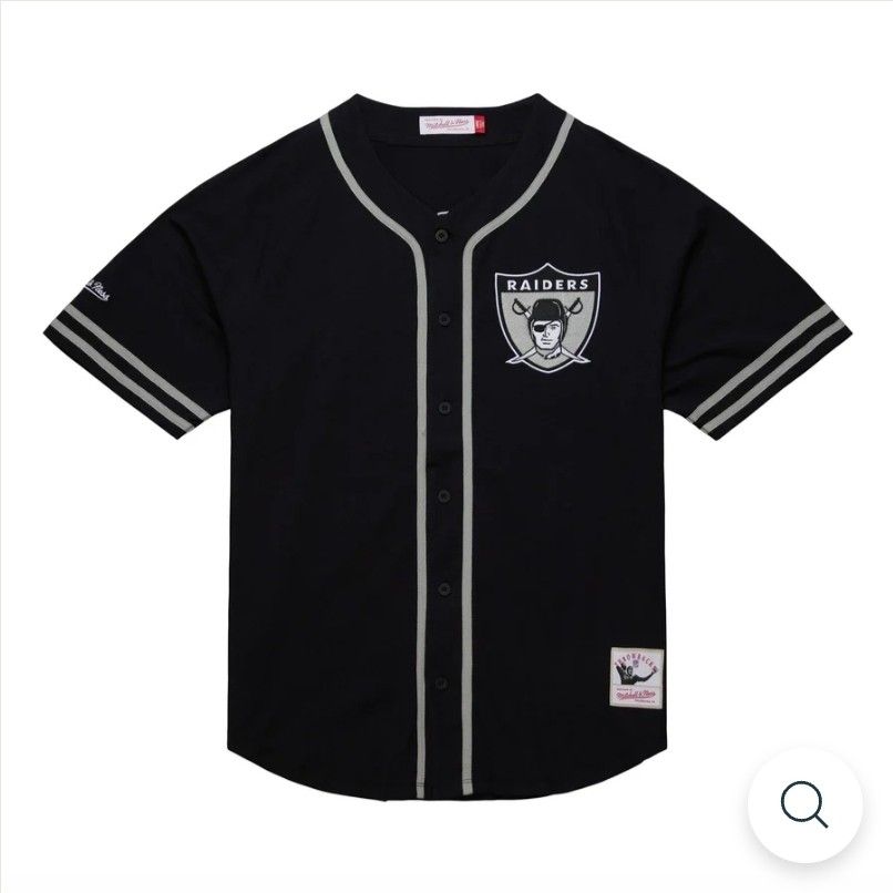 Las Vegas Raiders Mitchell & Ness NFL Fashion Cotton Button Front Vintage Logo Raiders 5XL