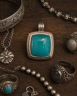 Vintage  925 Turquoise Pendant