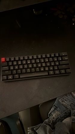 Compact Mechanical Keyboard Black with Red Keycap