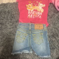 Little Girls 2T Shorts And T-Shirt Outfit