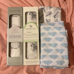Baby Boy Muslin Swaddles