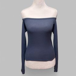 Blue Off The Shoulder Blouse