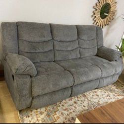 Ashley Gray Reclining Sofa And Loveseat// Home Decor// Fast Delivery 