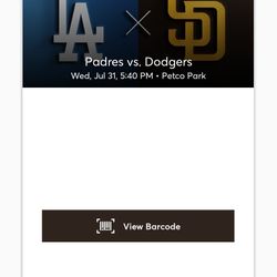 Padres Vs Dodgers 31st Section 122 Row 20