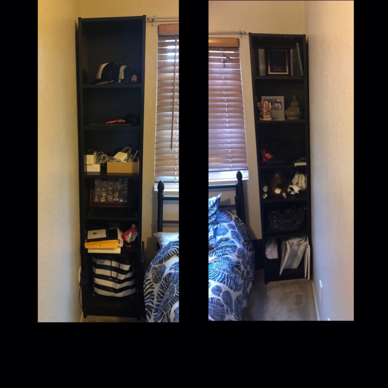 Two 6ft 9in Tall Black Shelves Set!!!