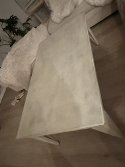 3 Pc Living Room Set - Solid Wood White Coffee Table And TWO Side End Tables 