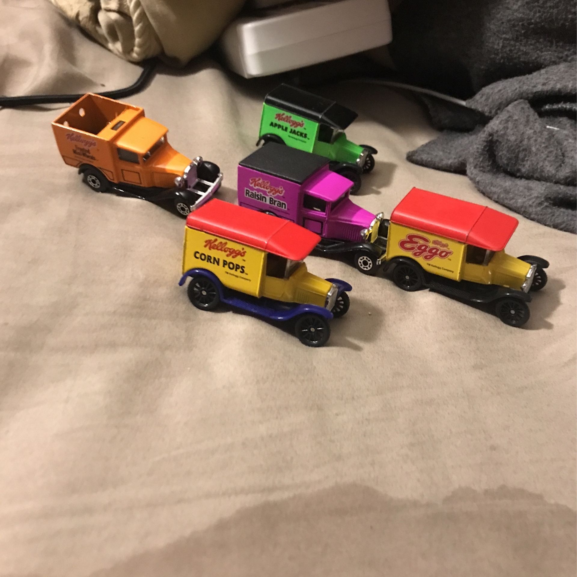 Set Of 5 Vintage Cereal Branded Trucks