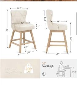 Swivel Bar Stool with Nailhead Trim